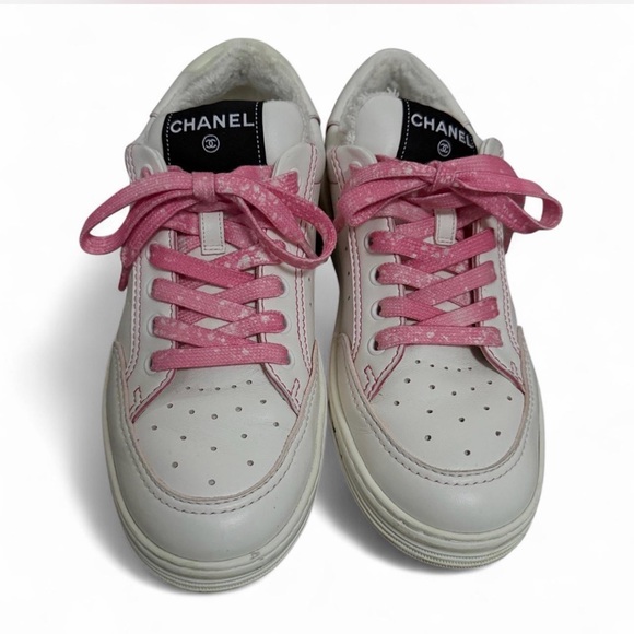 CHANEL Shoes - CHANEL White and Pink Sneakers